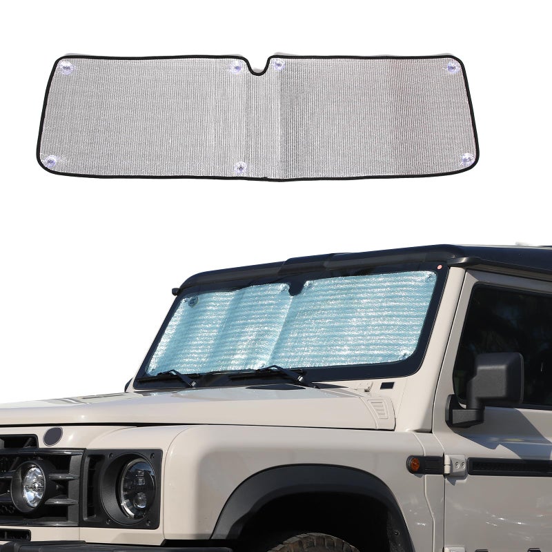 Hudiriy Car Windshield Sun Shade Compatible with Ineos Grenadier 20202024 UV Reflector Auto Front Window Sunshade Visor Shield Cover Style AFront Glass sunshade1Piece