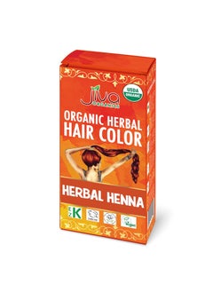 Jiva Organic Herbal Henna Powder With Added Aloe Vera  100 Pure Certified Organic Natural Hair Colorant  NO Chemicals Kosher Vegan Cruelty Free 35 Oz 100g