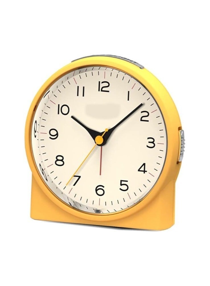 Captaintech Silent Analog Alarm Clock, Non Ticking, Heavy Sleepers, Snooze, 6 Wake Up Sounds, Battery Operated and Light Functions, Easy Set, for Heavy Sleepers Adults, Perfect Gift for Lovers, Friends, Children - Image 1