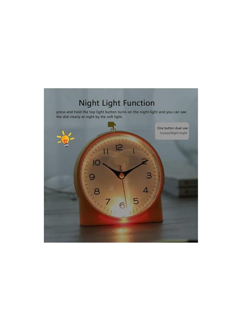 Captaintech Silent Analog Alarm Clock, Non Ticking, Heavy Sleepers, Snooze, 6 Wake Up Sounds, Battery Operated and Light Functions, Easy Set, for Heavy Sleepers Adults, Perfect Gift for Lovers, Friends, Children - Image 3