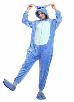 Adult Stitch Onesie Pajamas Cartoon Animal Bodysuit Cosplay Costumes Unisex Adult Teenagers Party Wear Blue Sleepwear