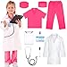 Liberry Doctor Costume for Kids Toddler Doctor Dress Up Clothes with Real Stethoscope Career Day Role Play Gift for Girls - Image 2