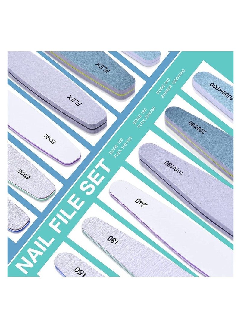 MARGOUN 6Pcs Nail File Set Professional Manicure Pedicure Nail Art Tool Set Buffers Emery Boards, Different Grit for Home and Beauty Salon Use - Image 3