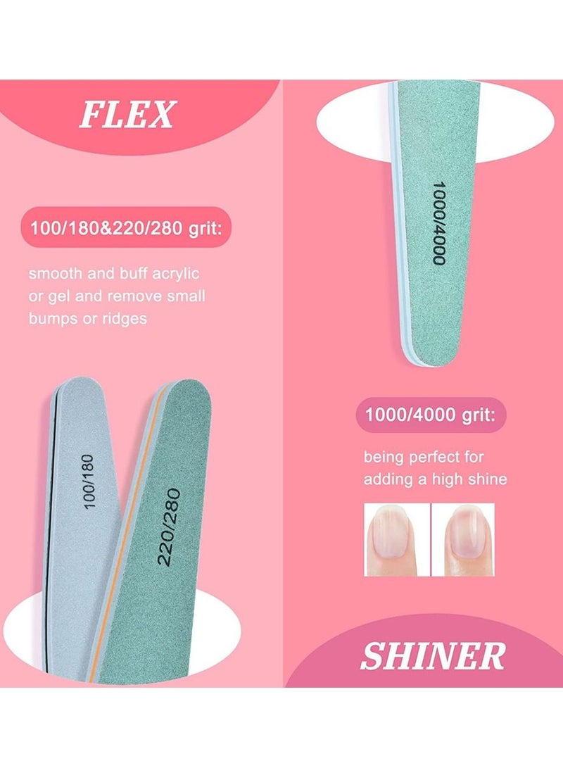 MARGOUN 6Pcs Nail File Set Professional Manicure Pedicure Nail Art Tool Set Buffers Emery Boards, Different Grit for Home and Beauty Salon Use - Image 4