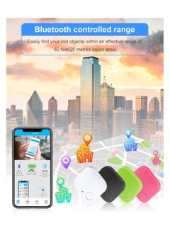 Generic 4 Pack Bluetooth Key Finder Locator, Mini Anti Lost Item Finder Tag Key Tracker Alarm For Pet, Key, Wallet, Luggage, Compatible With Ios And Android, with Key Ring(White, Black, Green, Pink, Square)  - Image 4