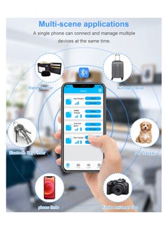 Generic 4 Pack Bluetooth Key Finder Locator, Mini Anti Lost Item Finder Tag Key Tracker Alarm For Pet, Key, Wallet, Luggage, Compatible With Ios And Android, with Key Ring(White, Black, Green, Pink, Square)  - Image 3