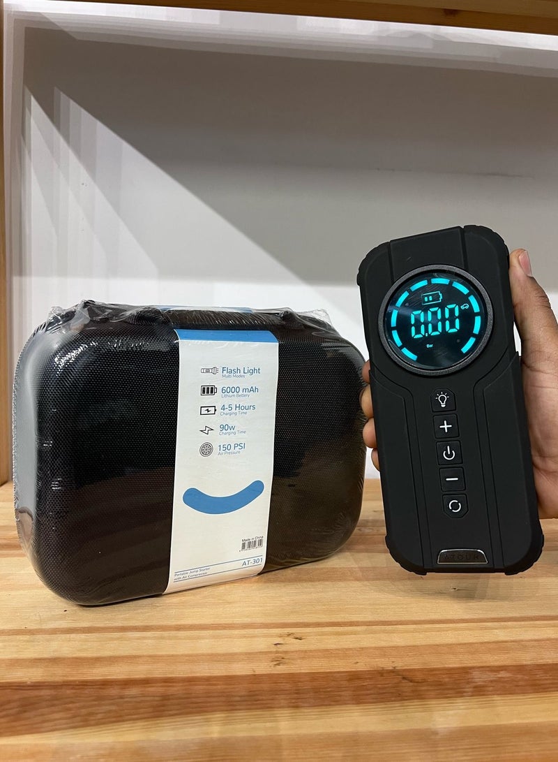 ATOUR ATOUR Car Jump Starter Battery with Built-in Air Compressor and Digital Display, 6000mAh Rechargeable Battery, Includes Multiple Accessories for Various Uses  - Image 3