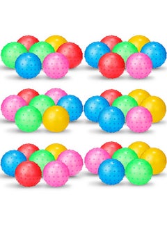 Jerify Jerify 36 Pieces Knobby Balls Spiky Bounce Ball Toy Large Bouncy Balls Bulk Inflatable Sensory Balls Soft Massage Stress Plastic Balls for School Party Play Outdoor Indoor  - Image 1