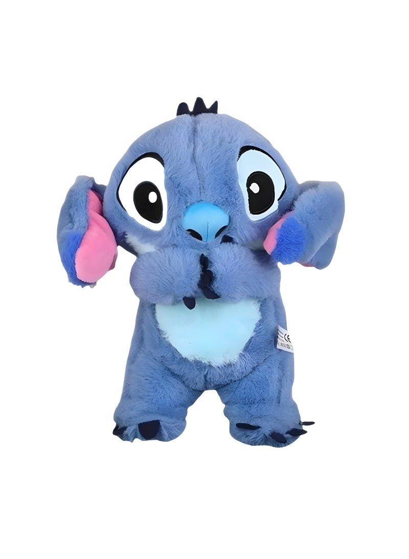 عام حيوان قطيفة للتنفس، رفيق النوم لغرزة التنفس، لعبة قطيفة مهدئة لغرزة مع حركات تنفس واقعية وأضواء وموسيقى (أزرق) - Image 1