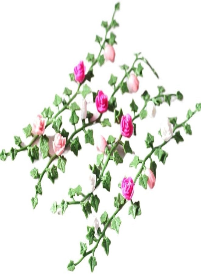 مجموعة زهور صغيرة من Qintreesify، قطعة واحدة، لون عشوائي، شرائط وأغصان زهور صناعية صغيرة، منظر طبيعي مصغر، نموذج مصغر بنسبة 1:12، دعائم ديكور لمشهد حديقة مصغرة، ملحقات بيت الدمى (5.12 بوصة) - Image 1
