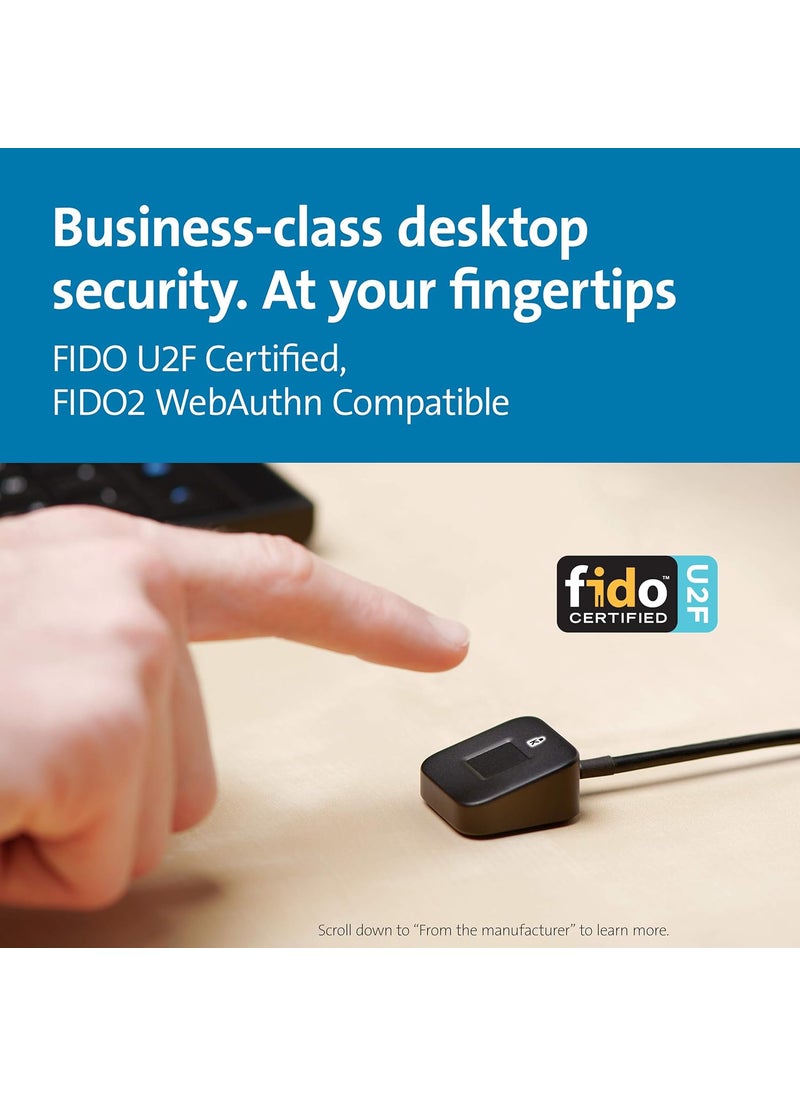 Kensington Kensington VeriMark Desktop USB Fingerprint Key Reader  Windows Hello FIDO U2F FIDO2 K62330WW  - Image 2