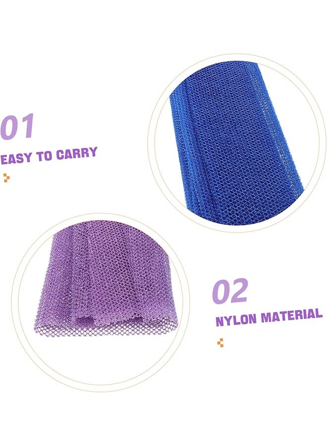 واي جيه 2 قطعة أفريقية صافي حمام الإسفنج تقشير جهاز تنظيف طويل الجسم ضيق نسج الجمال البشرة أكثر نعومة برج حمام القماش مسامية تمتد مناشف الظهر للاستخدام اليومي أو تخزين ستوفر - Image 2