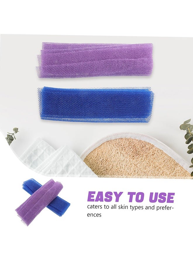 واي جيه 2 قطعة أفريقية صافي حمام الإسفنج تقشير جهاز تنظيف طويل الجسم ضيق نسج الجمال البشرة أكثر نعومة برج حمام القماش مسامية تمتد مناشف الظهر للاستخدام اليومي أو تخزين ستوفر - Image 3