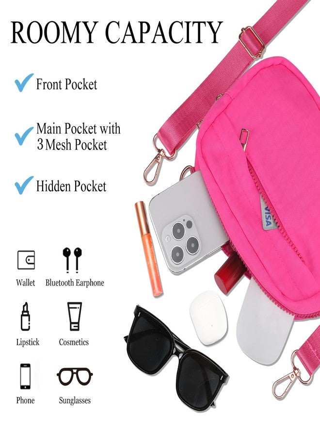 MAXTOP Small Crossbody Bags for Women Belt Bag Fanny Pack with Adjustable Strap, Hot Pink, Small Crossbody Bag - Image 3