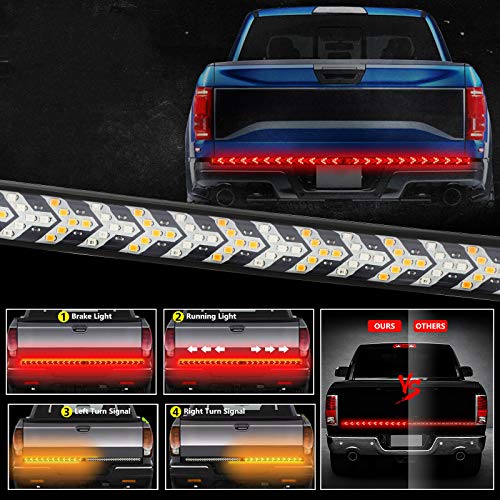 SOCAL-LED LIGHTING 48 Inch Arrow LED Tailgate Light Bar Strip for Truck Flexible Switchback Red Amber Yellow Sequential Turn Signal Light, Strobe (Flashing) Brake Lights, Running Tail Light Kit - Image 2