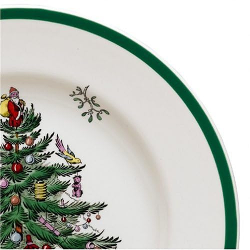 Spode Christmas Tree 4-Piece Dinnerware Setting - Fine Earthenware Holiday Tableware - Dishwasher & Microwave Safe, Festive Christmas Plates, Bowls, Mug - Holiday Dining Essentials - Image 2