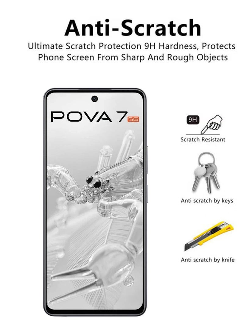 Tecno Pova 7 5G  Screen Protector | Tempered Glass Compatible with Tecno Pova 7  5G| Screen Protector Full HD Quality Tempered Glass Anti-Scratch Edge to Edge Coverage with Easy Installation Kit - Black - Image 5