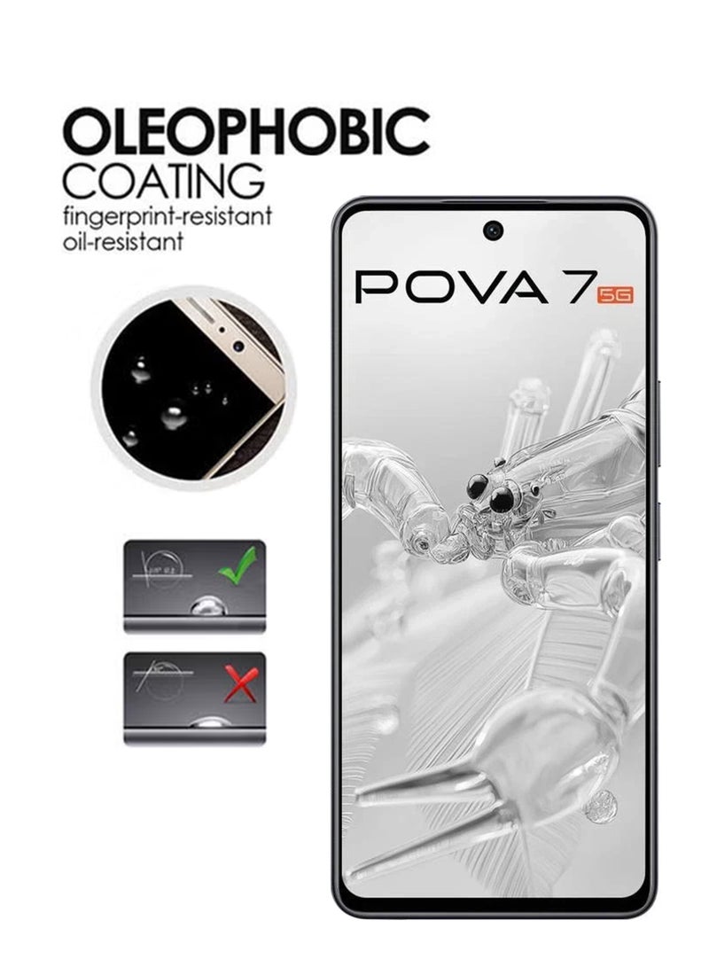 Tecno Pova 7 5G  Screen Protector | Tempered Glass Compatible with Tecno Pova 7  5G| Screen Protector Full HD Quality Tempered Glass Anti-Scratch Edge to Edge Coverage with Easy Installation Kit - Black - Image 3