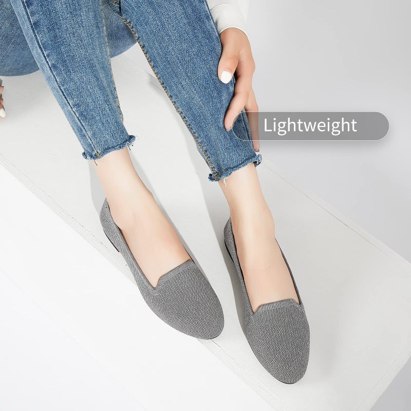 BABUDOG Women's Sparkly Flats Shoes Shiny Mesh Loafers Shoes Soft Memory Foam Flats(Sparkly Dark Grey.US7) - Image 5