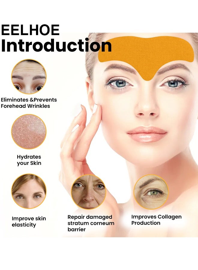 EELHOE 10PCS Forehead Wrinkle Patches, Anti Wrinkle Patches With Hydrolyzed Collagen For Helps Smooth Forehead And Moisturizing Reducing Under Eye Puffiness, Wrinkles And Dark Circles - Image 3