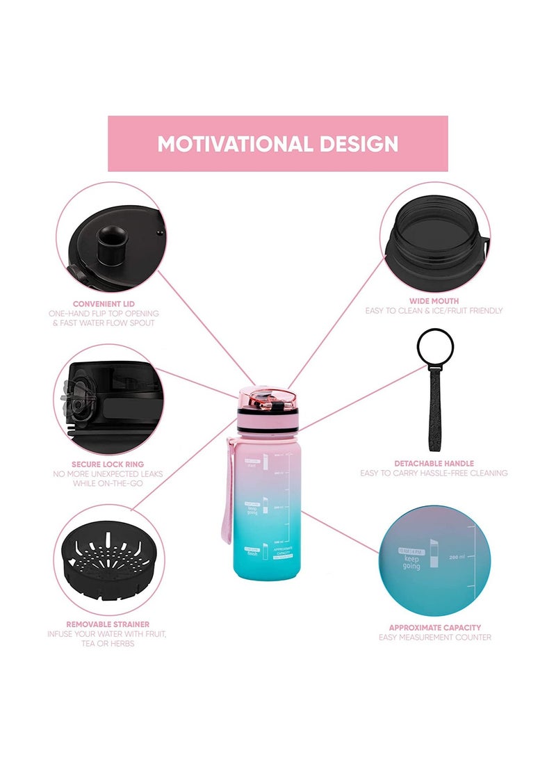 LA' PRECIOUS LA' PRECIOUS 350ml Kids Water Bottle - USA Tritan Material Non-Toxic BPA Free - Fast Flow - Flip Top Leak Proof Lid and One Click Open  - Image 2