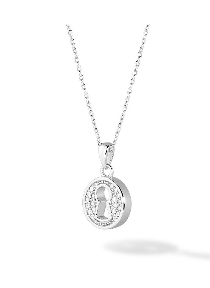 AWNL - Love Lock Necklace With Sterling Silver and CZ Diamonds - Image 1