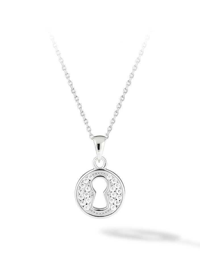 AWNL - Love Lock Necklace With Sterling Silver and CZ Diamonds - Image 1