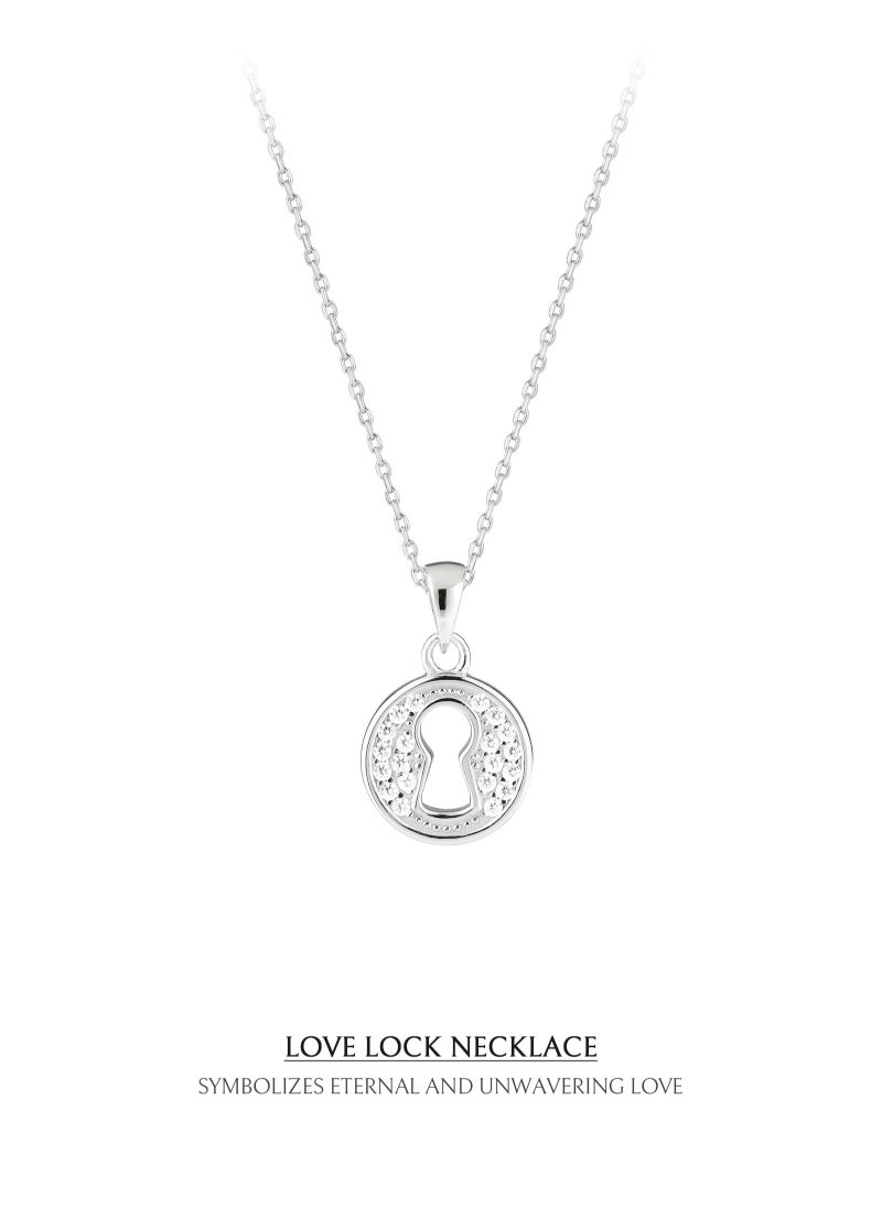 AWNL - Love Lock Necklace With Sterling Silver and CZ Diamonds - Image 1