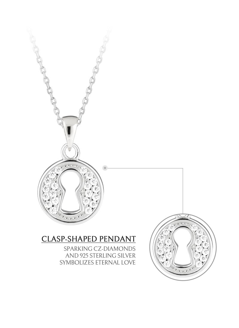 AWNL - Love Lock Necklace With Sterling Silver and CZ Diamonds - Image 1