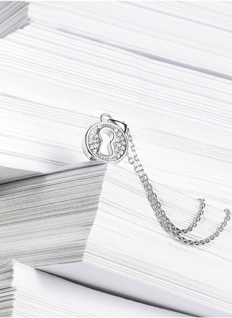 AWNL - Love Lock Necklace With Sterling Silver and CZ Diamonds - Image 1