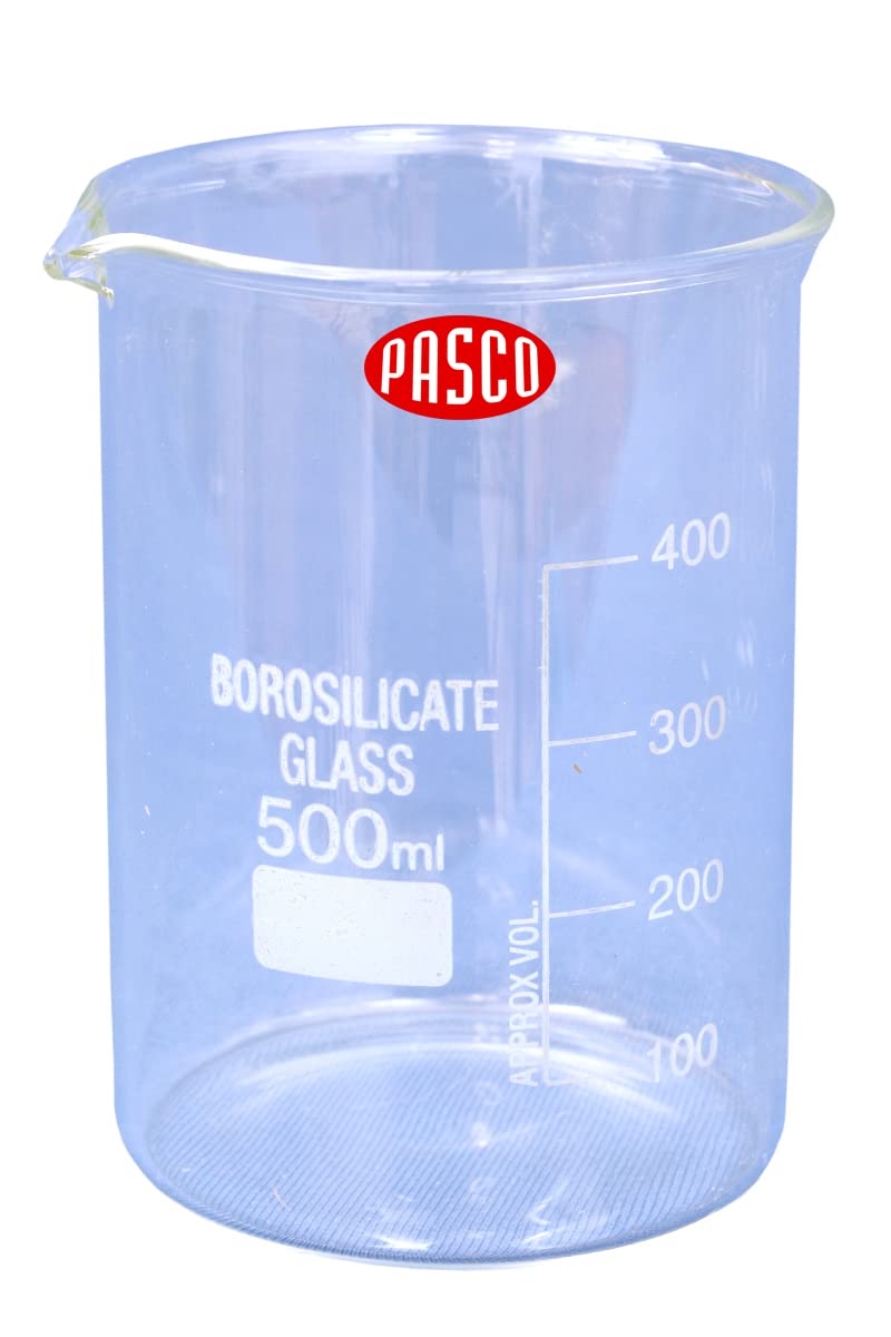 Pasco Borosilicate Glass Beaker 500ML For Scientific Research with Graduation Marks
