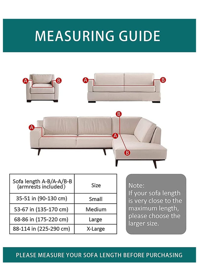 HAPPY MOOD Sofa Slipcover Armchair Couch Cover With Elastic Straps Furniture Protector Washable Anti Skid Stretch Home Decor (2 Seater) Pillows Not Included - Image 3