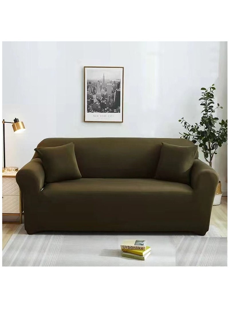 HAPPY MOOD Sofa Slipcover Armchair Couch Cover With Elastic Straps Furniture Protector Washable Anti Skid Stretch Home Decor (2 Seater) Pillows Not Included - Image 1