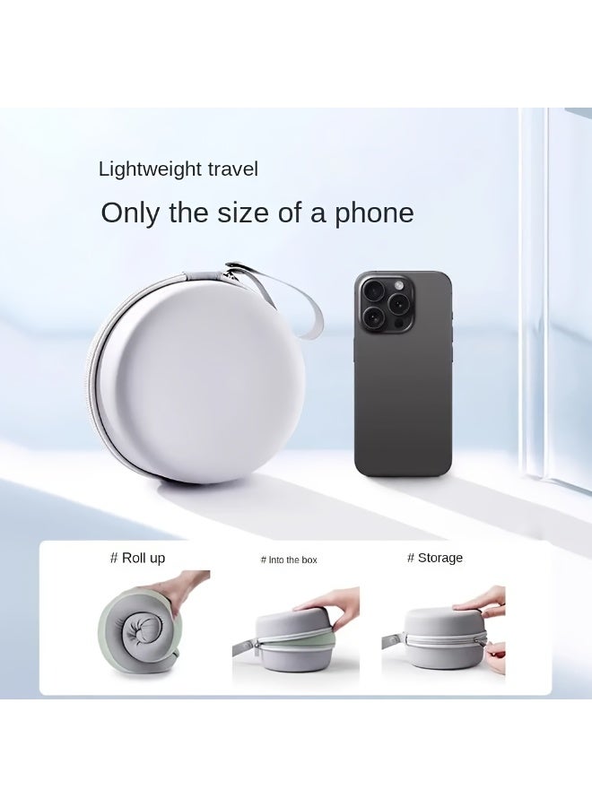 لوميا وسادة سفر، وسادة رقبة للسفر، وسادة طائرة من إسفنج ميموري فوم 100%، دعم 360 درجة مع قماش تبريد، حزام قابل للتعديل، قابلة للغسيل في الغسالة، وسادة طائرة مع حقيبة تخزين، مثالية للنوم في الطائرة، السيارة، المكتب، المنزل، والسفر (رمادي أخضر) - Image 2