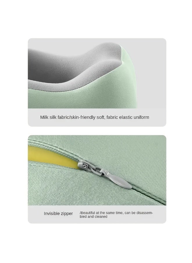 لوميا وسادة سفر، وسادة رقبة للسفر، وسادة طائرة من إسفنج ميموري فوم 100%، دعم 360 درجة مع قماش تبريد، حزام قابل للتعديل، قابلة للغسيل في الغسالة، وسادة طائرة مع حقيبة تخزين، مثالية للنوم في الطائرة، السيارة، المكتب، المنزل، والسفر (رمادي أخضر) - Image 3