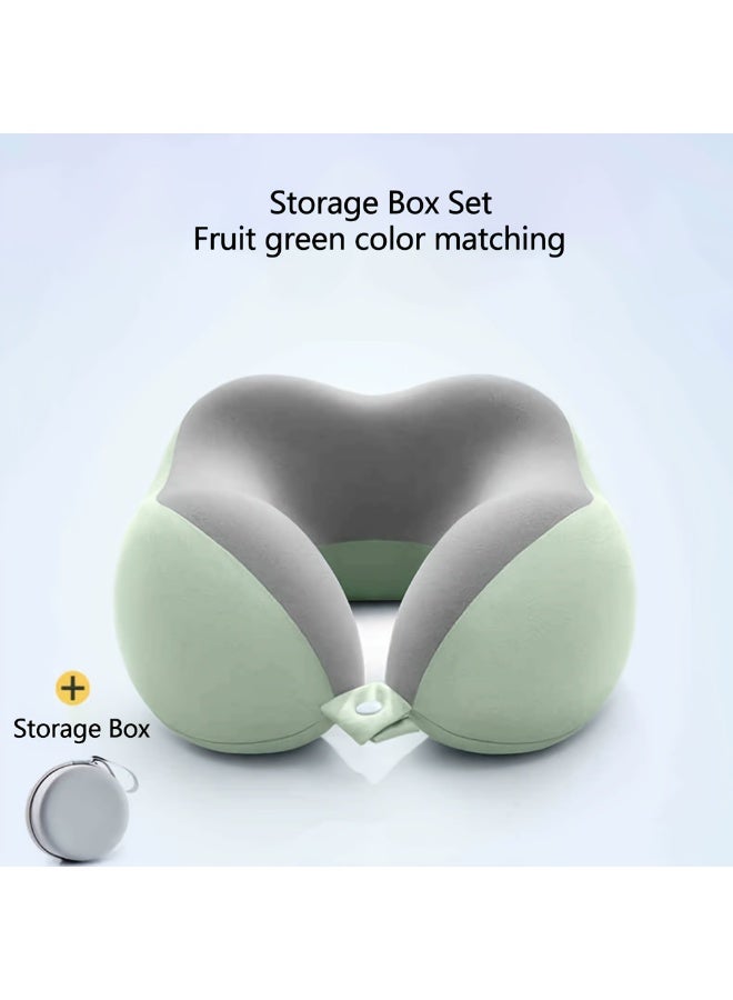 لوميا وسادة سفر، وسادة رقبة للسفر، وسادة طائرة من إسفنج ميموري فوم 100%، دعم 360 درجة مع قماش تبريد، حزام قابل للتعديل، قابلة للغسيل في الغسالة، وسادة طائرة مع حقيبة تخزين، مثالية للنوم في الطائرة، السيارة، المكتب، المنزل، والسفر (رمادي أخضر) - Image 5