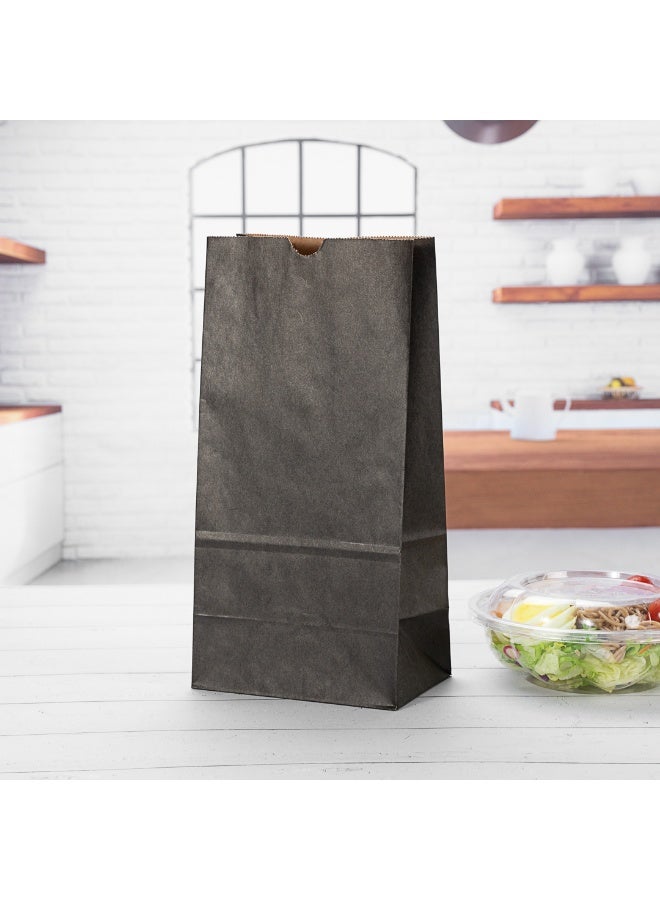 Restaurantware Bag Tek 8lb Paper Bags, 100 Disposable Lunch Bags - Large, For Lunches, Sandwiches, And Snacks, Black Paper Kraft Paper Bags, For Shopping, Party Favors, Or Gifts, - Image 2