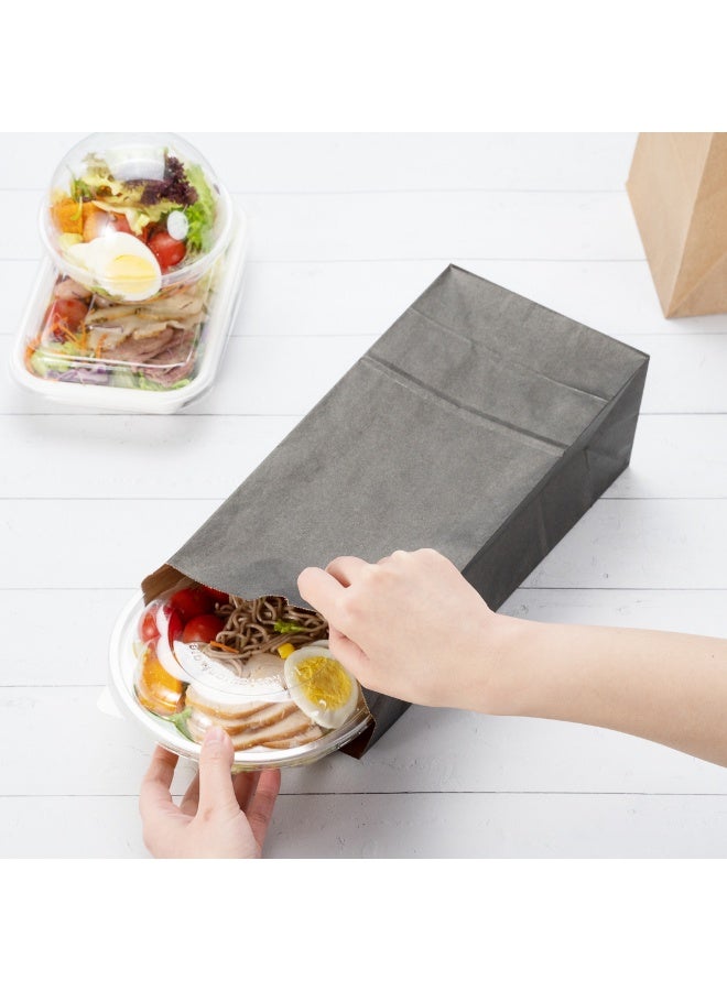 Restaurantware Bag Tek 8lb Paper Bags, 100 Disposable Lunch Bags - Large, For Lunches, Sandwiches, And Snacks, Black Paper Kraft Paper Bags, For Shopping, Party Favors, Or Gifts, - Image 4