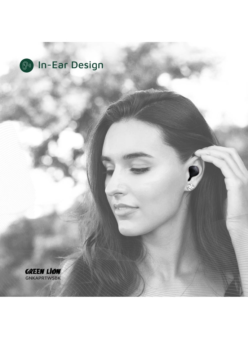 GREEN LION Kaprun True Wireless Earbuds with ENC and Voice Assistant / Dual Microphone / Waterproof Hands-Free Headphone / 7 Hrs Playtime / Truewireless Headphones - Black - Image 4