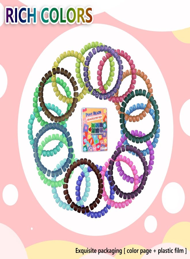 LIS HEGENSA Pony Bulk Plastic Kandi Beads for Necklace Jewelry, Bracelets Making, Hair Braiding, Crafts Braids Kits for Girls, 24 Color,1000 Pieces - Image 4