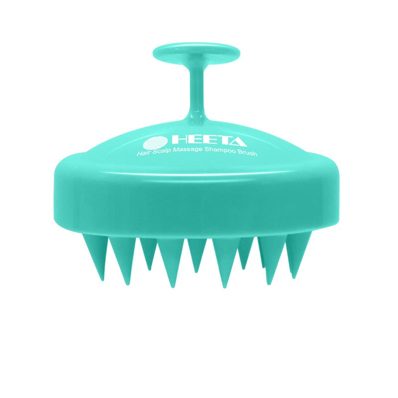 HEETA Scalp Massager Hair Growth Soft Silicone Scalp Scrubber Shampoo Brush for Exfoliation Dandruff Removal Head Massage Stress Relax Wet Dry Use for Thick Thin Curly Hair Care Green