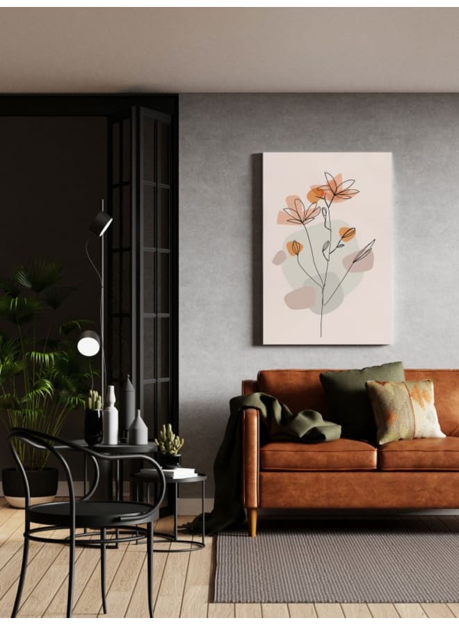 لوحة فنية جدارية مطبوعة على قماش بتصميم زهور تجريدية بألوان مائية، مقاس 120×80