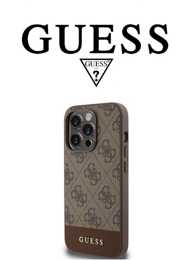 CG MOBILE IPhone 14 Pro Max cover, iphone 14 pro max case with  french design, cover iphone 14 pro max with a logo and a leather design approved by the global brand Guess. From CG-MOBILE. In Brown  - Image 2