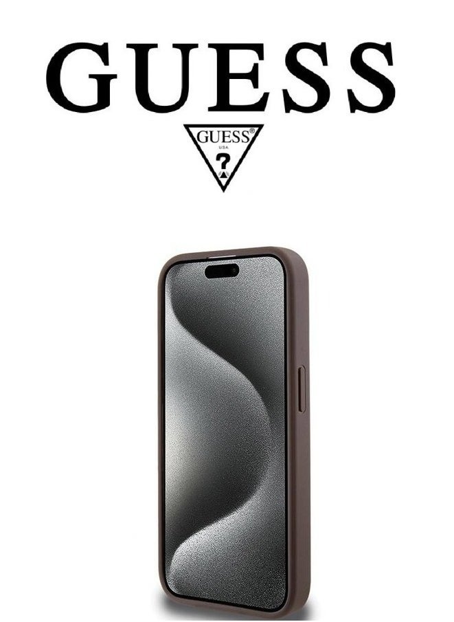 CG MOBILE IPhone 14 Pro Max cover, iphone 14 pro max case with  french design, cover iphone 14 pro max with a logo and a leather design approved by the global brand Guess. From CG-MOBILE. In Brown  - Image 5