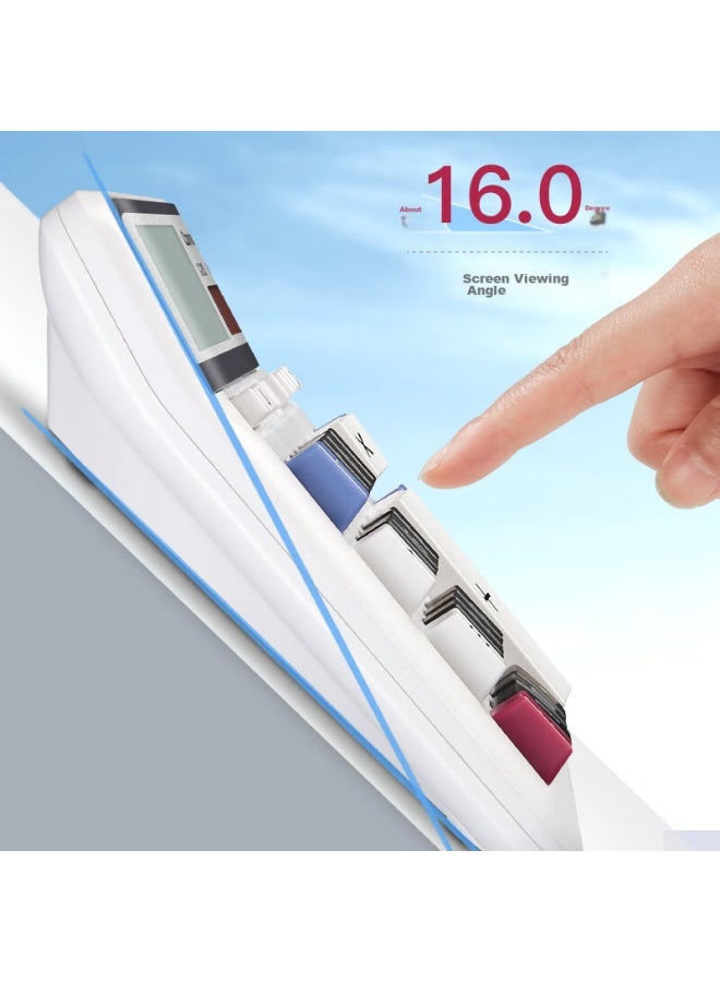 COMIX Dual Power Computer Keyboard Calculator, 12-digit Large Screen Horizontal Calculator, Suitable For Financial And Bank Staff, Office Supplies, White C-2135 - Image 3
