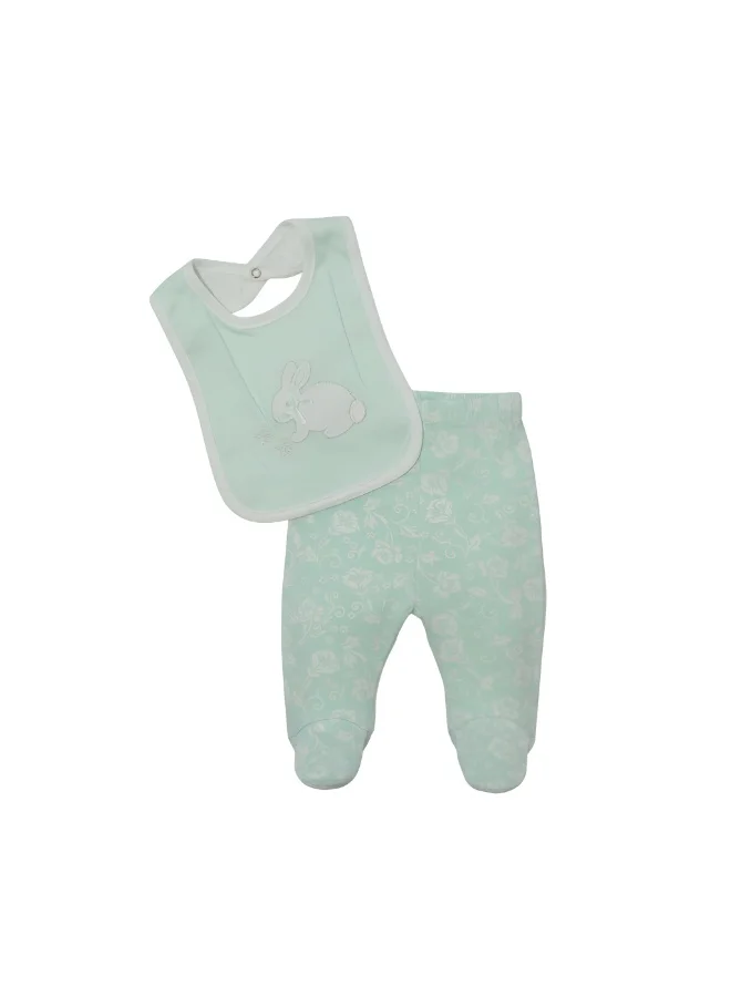 Bambimici Bambimici Rabbit Bodysuit Long Sleeve & Pyjama with Hat Set - Baby Blue