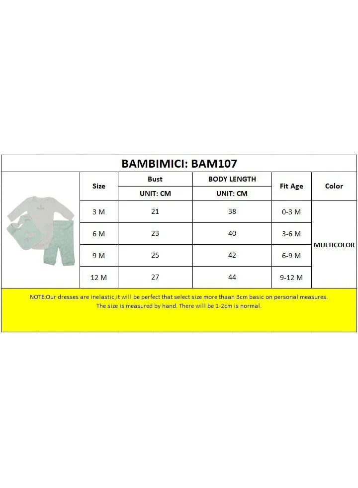 Bambimici Bambimici Rabbit Bodysuit Long Sleeve & Pyjama with Hat Set - Baby Blue