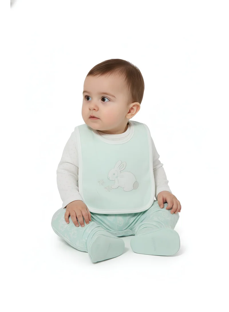 Bambimici Bambimici Rabbit Bodysuit Long Sleeve & Pyjama with Hat Set - Baby Blue