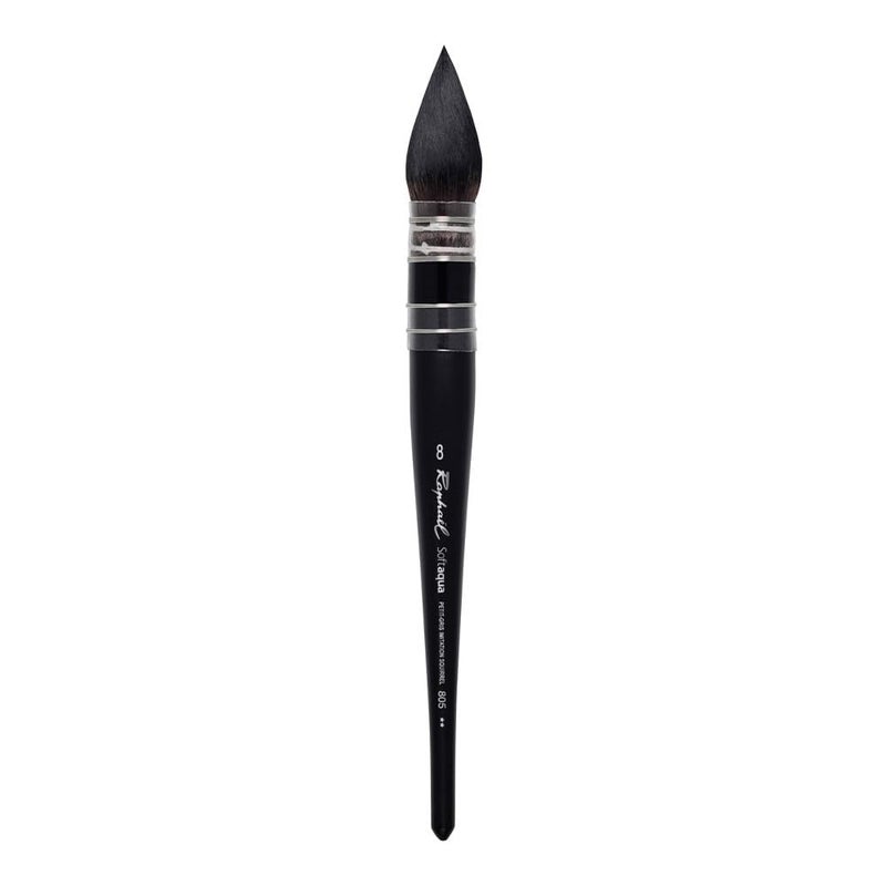 Raphael SoftAqua Synthetic Squirrel Watercolor Brush, Quill, 8 - Image 1