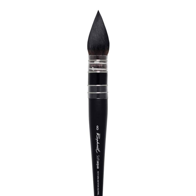 Raphael SoftAqua Synthetic Squirrel Watercolor Brush, Quill, 8 - Image 2